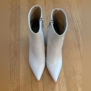 Marc Fisher White Heeled Booties Size  8.5